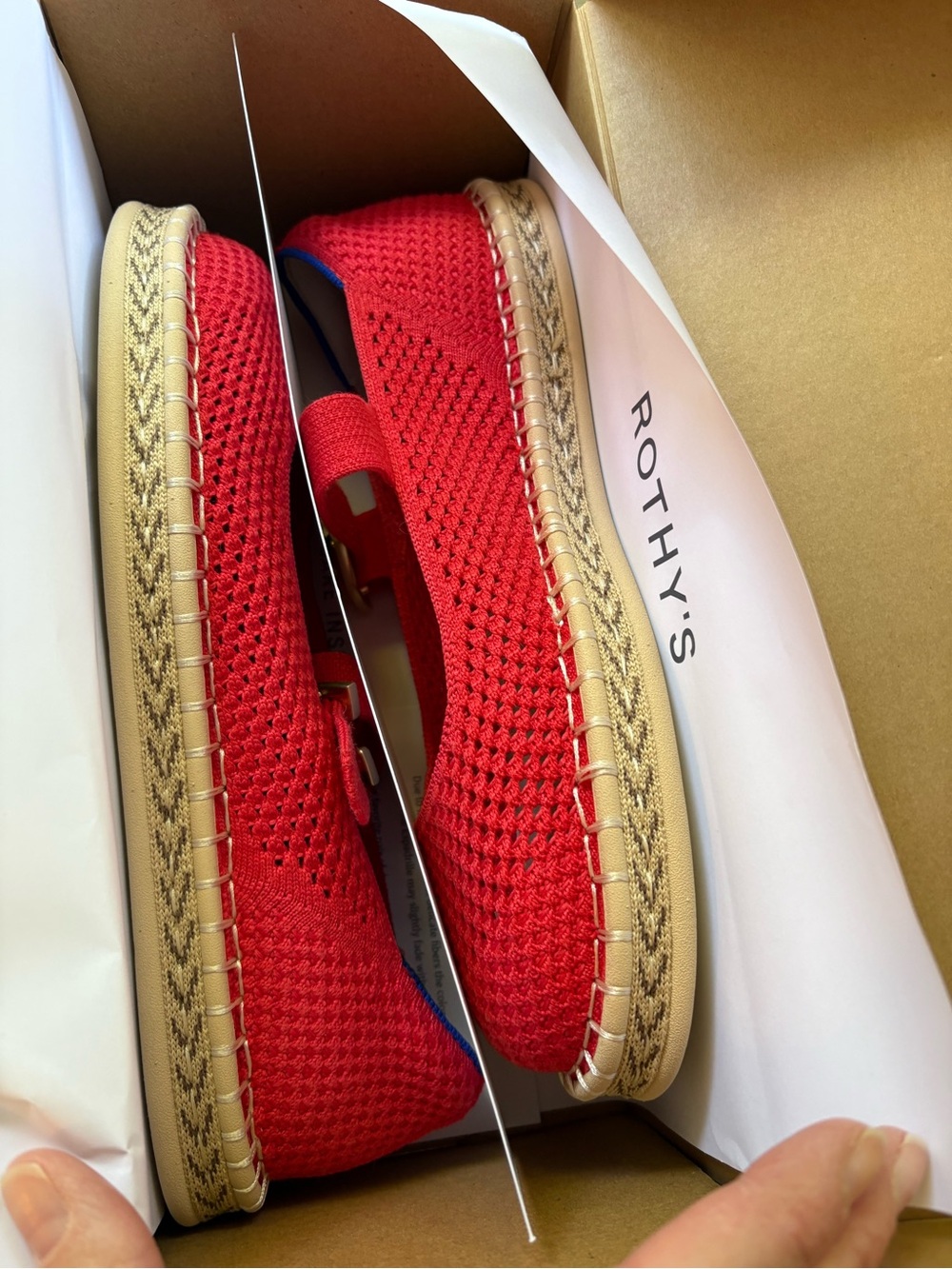 Rothy's Espadrille Mary Jane in Red Hot. NWT. Size 8.5 - Picture 3 of 10